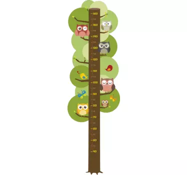 Children's meter owls height chart decal - TenStickers