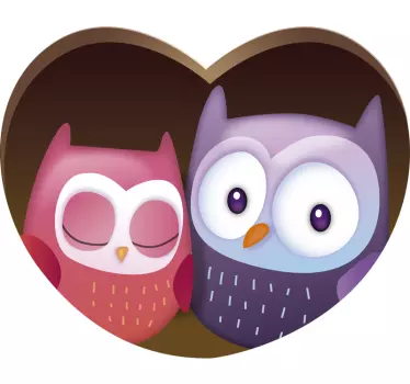 Children owls tree illustration wall art - TenStickers