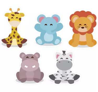Africa animal illustration wall art decal - TenStickers