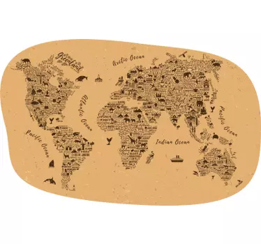 Name world map sticker - TenStickers