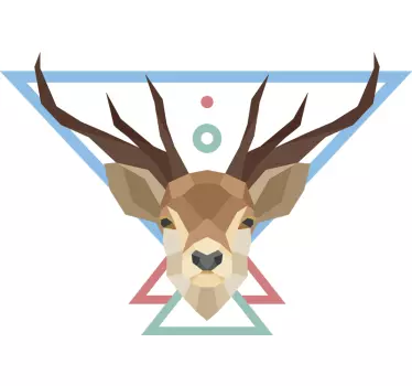 Geometric deer animal sticker - TenStickers