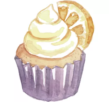 Lemon Cupcake Delight cuisine wall sticker - TenStickers