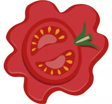 Tomato Slice Emblem food sticker - TenStickers