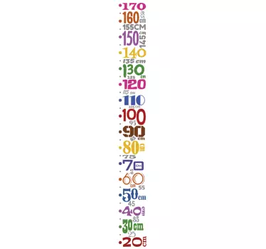 Children's meter numbers height chart wall decal - TenStickers
