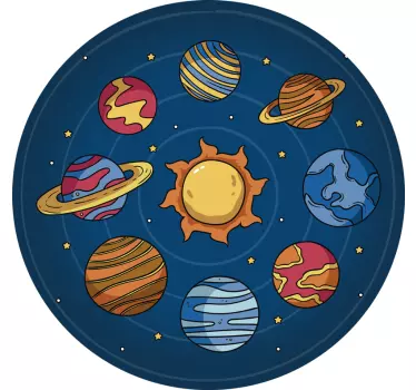 kids solar system space decal - TenStickers