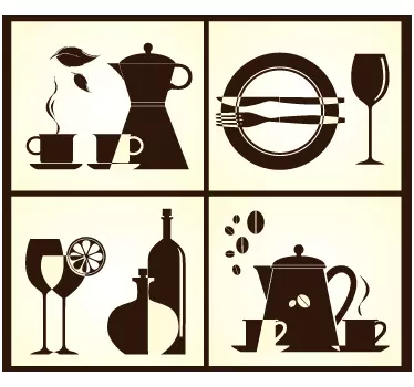 Kitchen Elements Wall Sticker - TenStickers