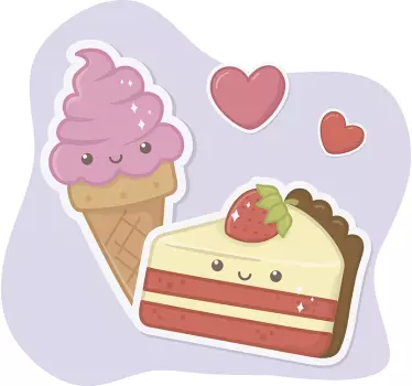 Cute Dessert Characters cuisine wall sticker - TenStickers