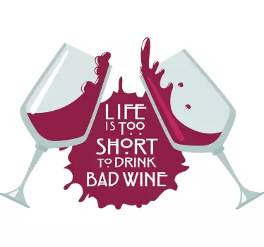 Drink Wine drink wall decal - TenStickers