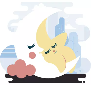 Moon and Star wall stickers for kid - TenStickers