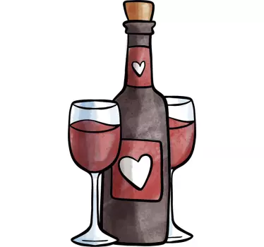 Love wine drink wall sticker - TenStickers