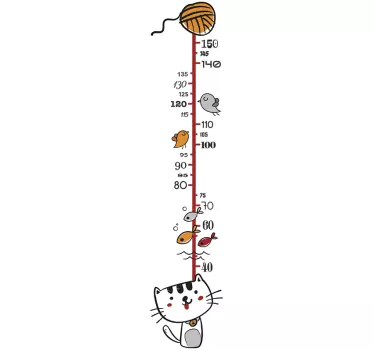 Infant cat meters height chart decal - TenStickers