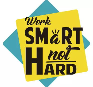 Work smart motivational decal - TenStickers