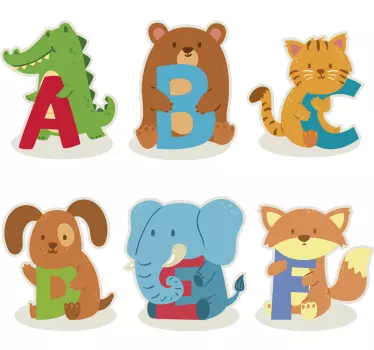 Children alphabet animals alphabet wall decal - TenStickers