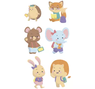 Children animals school educational wall decal - TenStickers