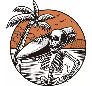 Dead surfer surf decal - TenStickers