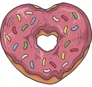 Donuts heart food wall decal - TenStickers