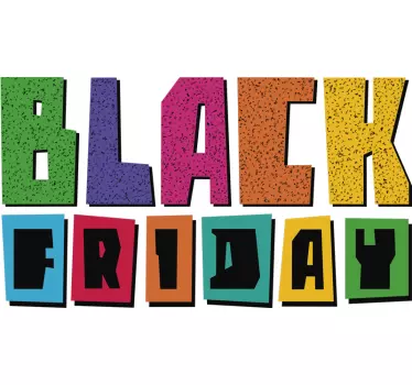 Colourful black Friday window sticker - TenStickers
