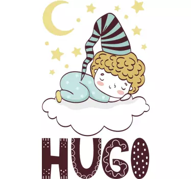 Sleepy Boy Cloud wall stickers for kid - TenStickers