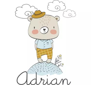 Customizable bear in the field wall decal - TenStickers