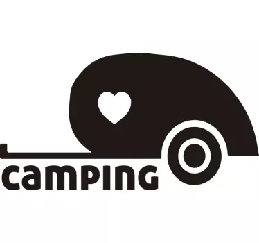 Heart camping caravan sticker - TenStickers