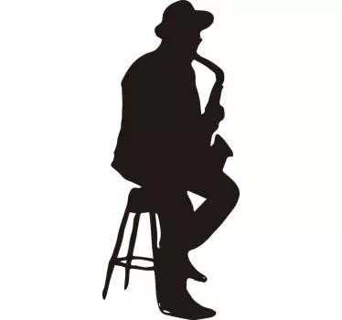 Jazz and blues saxophone player sticker - TenStickers