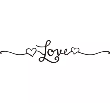 Line style love wall sticker - TenStickers