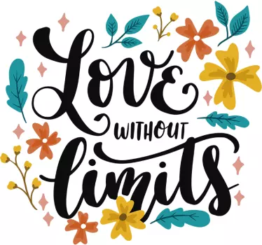 Love without limits love wall sticker - TenStickers