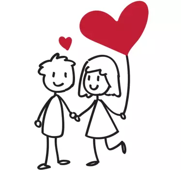 Couple in love wall sticker - TenStickers
