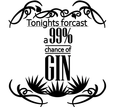 Gin forecast drink wall sticker - TenStickers