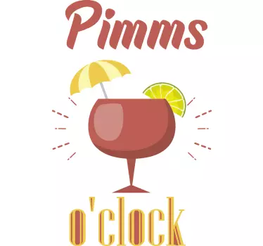 Pimms o'clock drink wall sticker - TenStickers