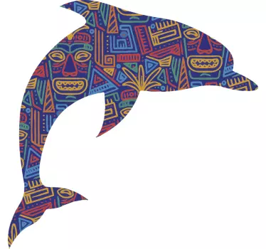 Maori dolphin art wall decal - TenStickers