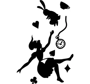 Alice and the White Rabbit fairy tale wall decal - TenStickers