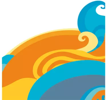 Decorative Sticker of Waves - TenStickers