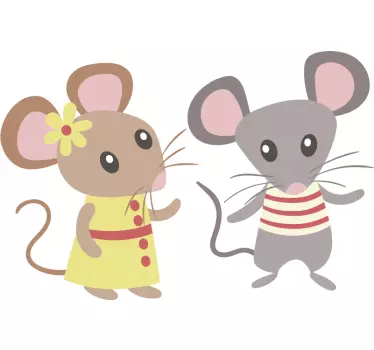 Mouse Love Kids Stickers - TenStickers