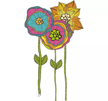 Hippy Flowers Decal - TenStickers