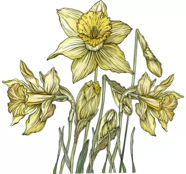 Daffodils flower wall decal - TenStickers