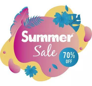 Summer sale flower text sale wall sticker - TenStickers