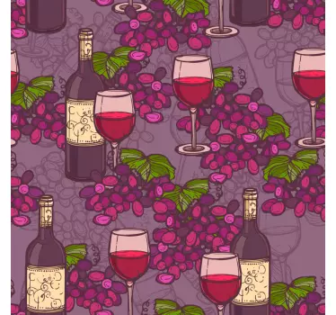 Cuisine wall sticker wine glasses design - TenStickers