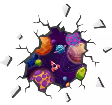 3D planets space sticker - TenStickers