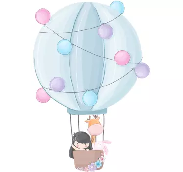 Hot air balloons  illustration wall art - TenStickers