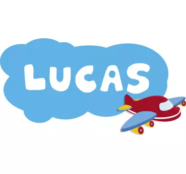 Wall stickers for kid custom name with airplane - TenStickers