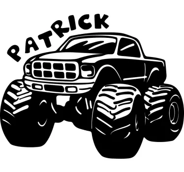 Monster Truck with name car decal - TenStickers