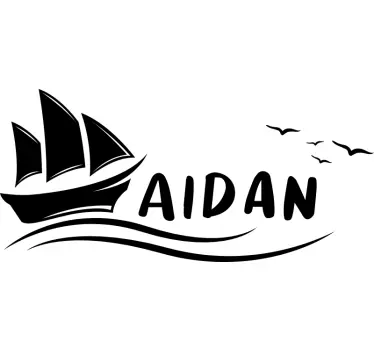 Named sailboat nautical sticker - TenStickers