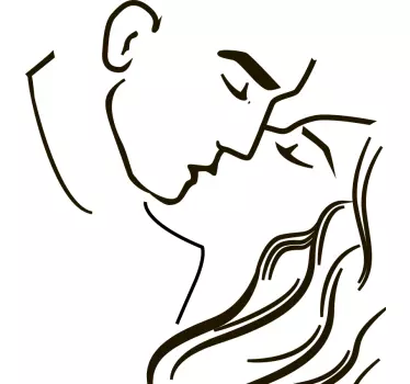 Passionate kissing couple love wall sticker - TenStickers