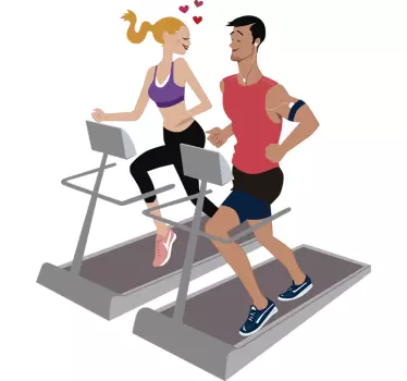 Couple in the gym wall decor - TenStickers