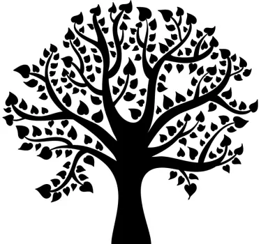 Flower tree with hearts sticker tree wall sticker - TenStickers