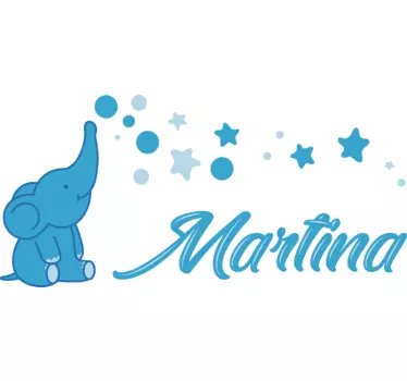 Infant elephant illustration wall art - TenStickers