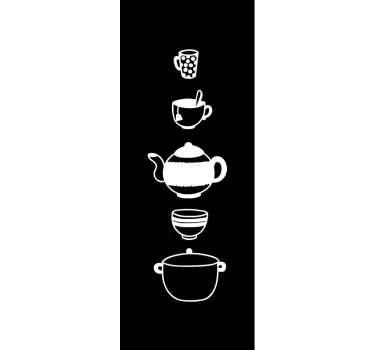 Kitchenware door glass door sticker - TenStickers