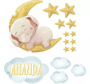 Sleeping elephant animal wall decor - TenStickers