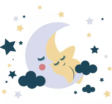 Moons and stars  space sticker - TenStickers